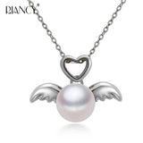 Freshwater Pearl Necklace Angel Pendant 92 Silver