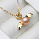 Freshwater Pearl Necklace Angel Pendant 92 Silver