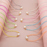 BohoBliss Single Pearl Necklace Colorful Beads Freshwater Pearl Choker