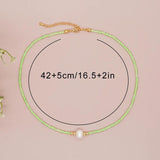 BohoBliss Single Pearl Necklace Colorful Beads Freshwater Pearl Choker