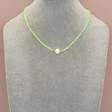 BohoBliss Single Pearl Necklace Colorful Beads Freshwater Pearl Choker