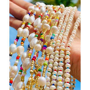 Go2Boho Pearl Choker Necklace Freshwater Pearls Jewelry Beads Collier