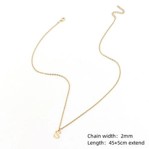 Stainless Steel Initial Letter Necklace - O-Chain Women Jewelry Gift