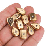 5pcs Stainless Steel Drop Square Charms Earring Dangles DIY Jewelry