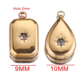 5pcs Stainless Steel Drop Square Charms Earring Dangles DIY Jewelry