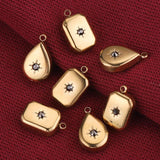 5pcs Stainless Steel Drop Square Charms Earring Dangles DIY Jewelry