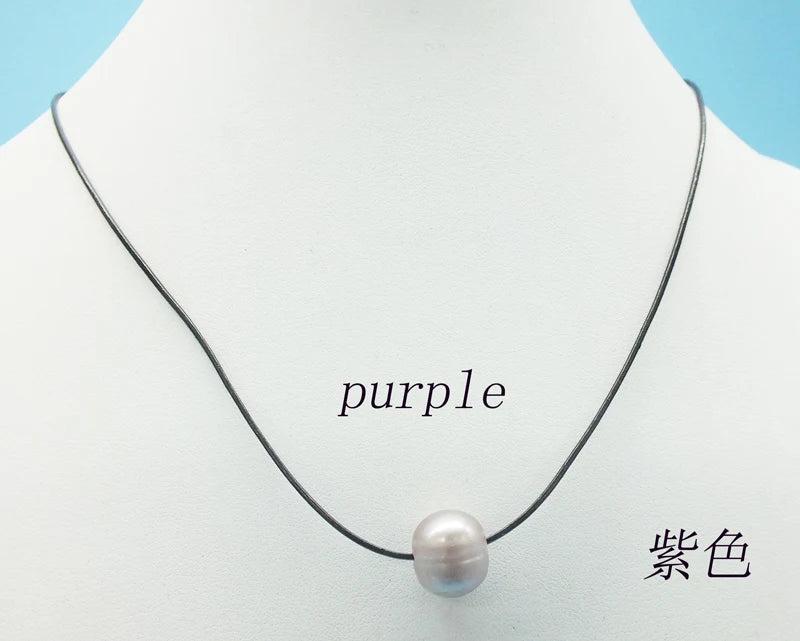 Natural Leather Rope 11MM Baroque Pearl Necklace