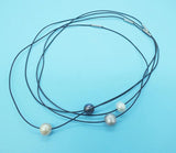 Natural Leather Rope 11MM Baroque Pearl Necklace