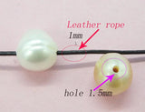 Natural Leather Rope 11MM Baroque Pearl Necklace