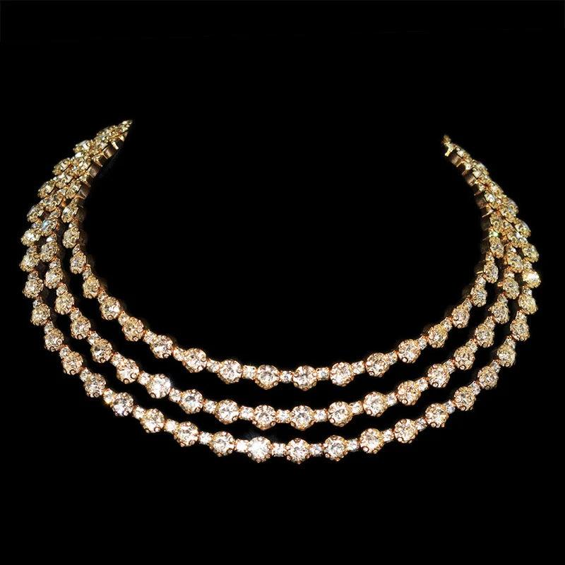 Rhinestone Collar Necklaces for Women Choker
