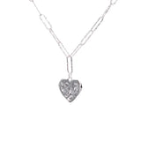 925 Sterling Silver Heart Choker Necklace Sparkling Vintage Jewelry Gift