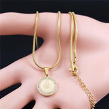 Jesus Virgin Mary Cross Crystal Choker Necklace Stainless Steel