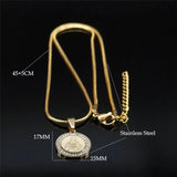 Jesus Virgin Mary Cross Crystal Choker Necklace Stainless Steel