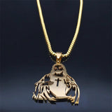Stainless Steel Catholic Jesus Cross Pendant Necklace