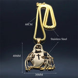 Stainless Steel Catholic Jesus Cross Pendant Necklace
