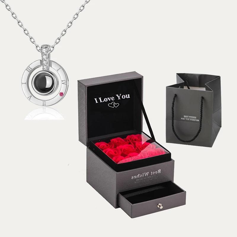 100 Language I Love You Roses Necklace