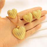 Ethiopian Heart Shape Jewelry Set 24K Habesha Vintage Wedding Bride