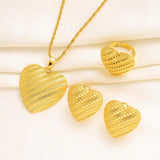 Ethiopian Heart Shape Jewelry Set 24K Habesha Vintage Wedding Bride