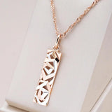 Kinel Square Wide Pendant Necklace 585 Rose Silver Mix Boho Long Necklace