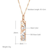 Kinel Square Wide Pendant Necklace 585 Rose Silver Mix Boho Long Necklace