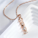 Kinel Square Wide Pendant Necklace 585 Rose Silver Mix Boho Long Necklace