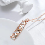 Kinel Square Wide Pendant Necklace 585 Rose Silver Mix Boho Long Necklace