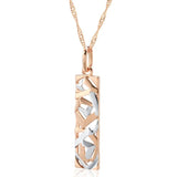 Kinel Square Wide Pendant Necklace 585 Rose Silver Mix Boho Long Necklace