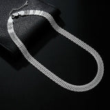 925 Sterling Silver Net Chain Necklace for Women Wedding