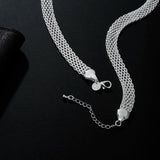925 Sterling Silver Net Chain Necklace for Women Wedding