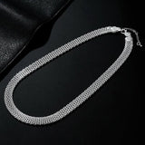 925 Sterling Silver Net Chain Necklace for Women Wedding