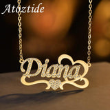 Atoztide Custom Name Necklace Stainless Steel for Women