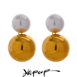 Stylish 20mm Stainless Steel Round Ball Drop Earrings