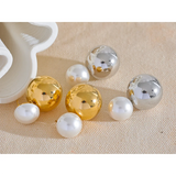 Stylish 20mm Stainless Steel Round Ball Drop Earrings