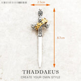 Large Sword With Crown Pendant 925 Sterling Silver Jewelry