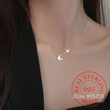 Dainty Butterfly CZ 925 Silver Necklace for Women