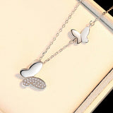 Dainty Butterfly CZ 925 Silver Necklace for Women