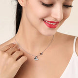Dainty Butterfly CZ 925 Silver Necklace for Women