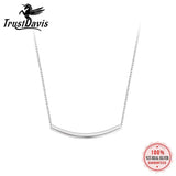 925 Sterling Silver INS Smile Square Pipe Box Chain Necklace For Women