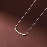925 Sterling Silver INS Smile Square Pipe Box Chain Necklace For Women