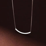 925 Sterling Silver INS Smile Square Pipe Box Chain Necklace For Women