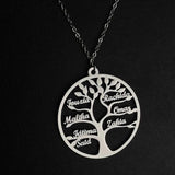 Family Tree Necklace Stainless Steel Pendant
