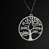 Family Tree Necklace Stainless Steel Pendant