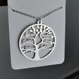 Family Tree Necklace Stainless Steel Pendant