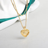 925 Sterling Silver Necklace Ladies Double Layers Necklace Circle Shape