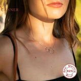 Real 925 Sterling Silver Diamond Necklace Chain 18k Choker Bijoux Collar