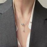 925 Silver Sparkling Ball Choker Necklace for Women