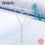 925 Silver Double Layer Necklace Chains for Women