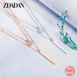 925 Silver Double Layer Necklace Chains for Women