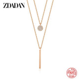 925 Silver Double Layer Necklace Chains for Women