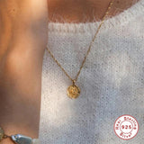 Sun Moon Clavicular Bone Necklace Silver 925 Zircon Women's Necklace
